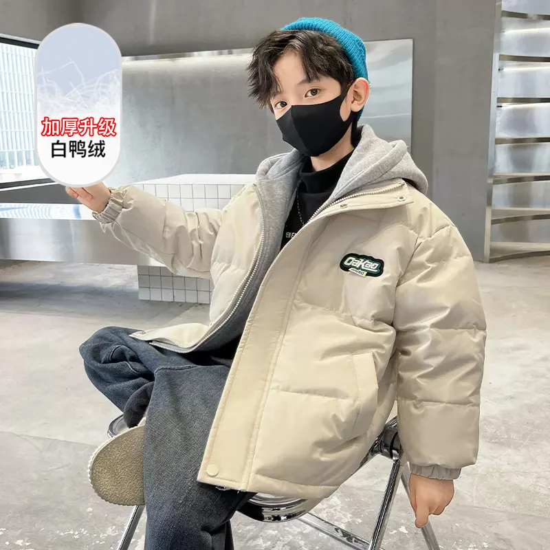 男童羽绒服冬装2023新款儿童中长款男孩中大童加厚羽绒服6-12岁潮