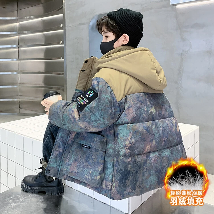 男童羽绒服外套冬装2023新款中大童洋气加厚冬装潮儿童8-16岁潮牌