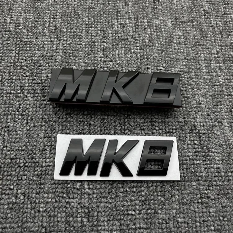 适用高尔夫8改装车标尾标MK8中网标GTI 高8Pro后备箱黑色车贴装饰