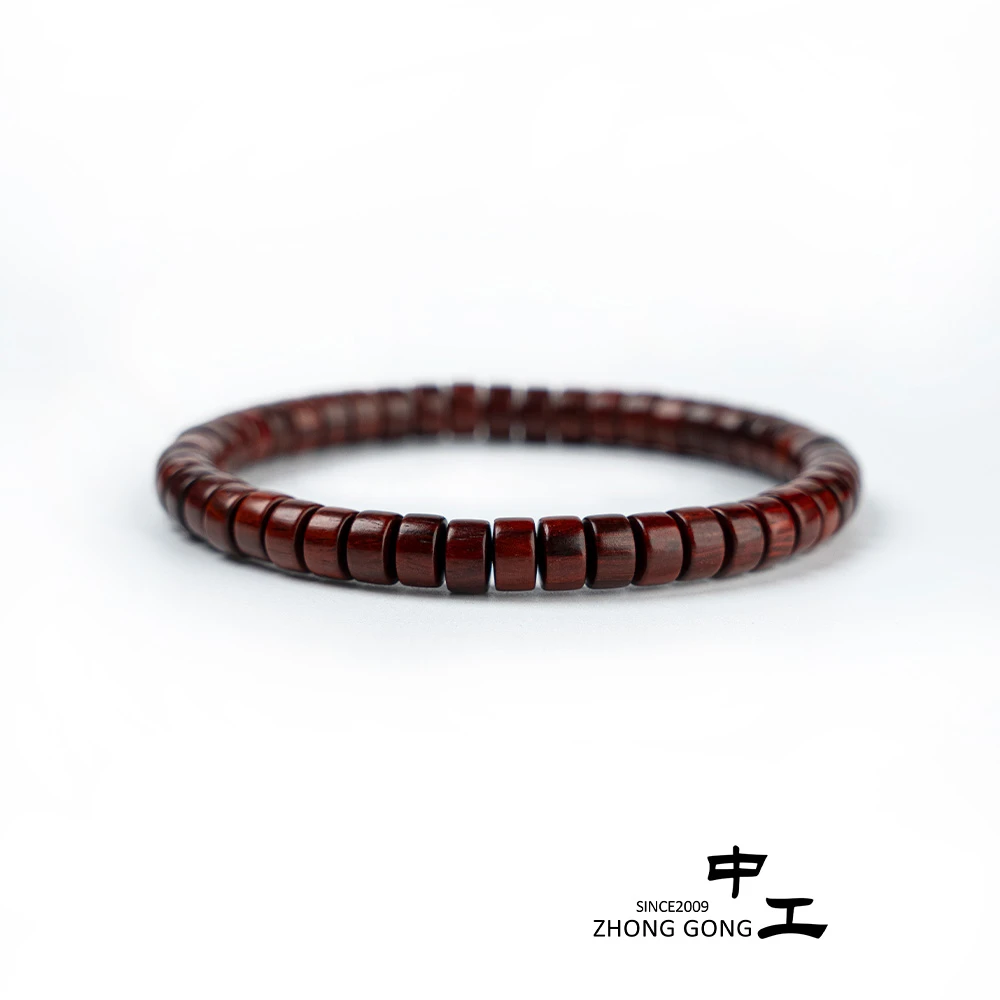 印度小叶紫檀高油密药片珠4*7MM款