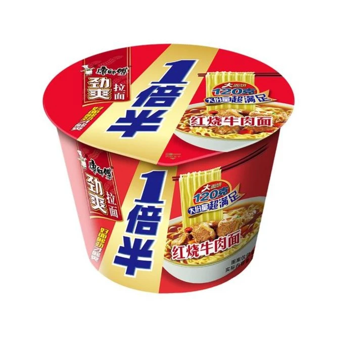 康师傅一倍半桶面红烧牛肉味 136g