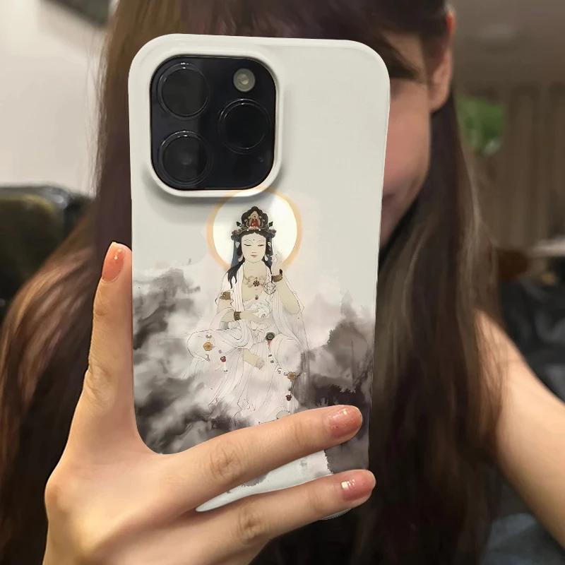 【水墨观音】新款新中式iPhone16适用苹果15promax手机壳14保护套13