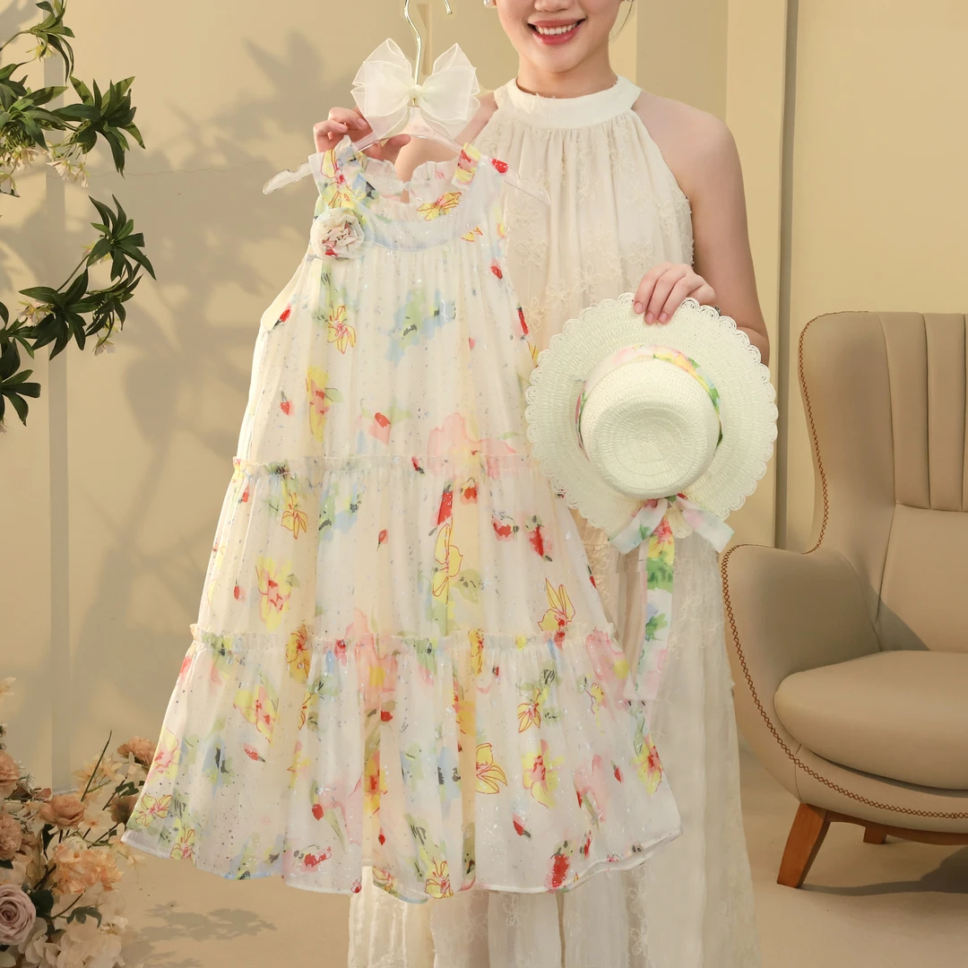 女童连衣裙2025夏季时尚立体花朵裙气质背心连衣裙T4230001375