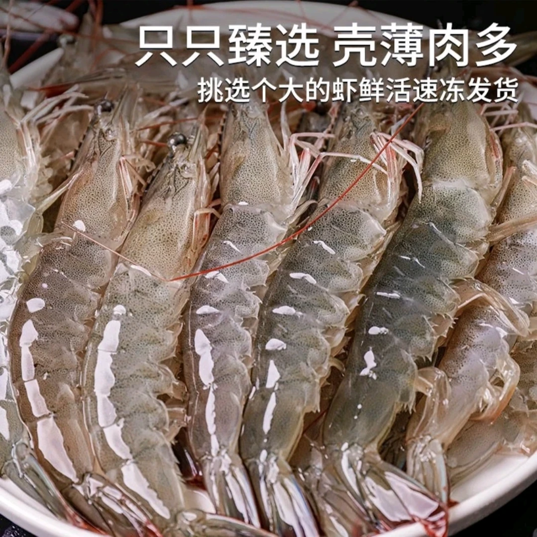 【XB1】厄瓜多尔20/30盐冻南美白对虾 紧实饱满 3.3斤