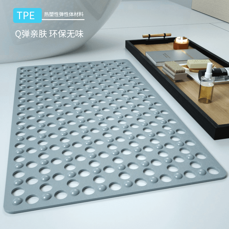 硅胶按摩防滑垫浴室吸盘脚垫淋浴房洗澡PVC地垫厕所卫生间防水垫