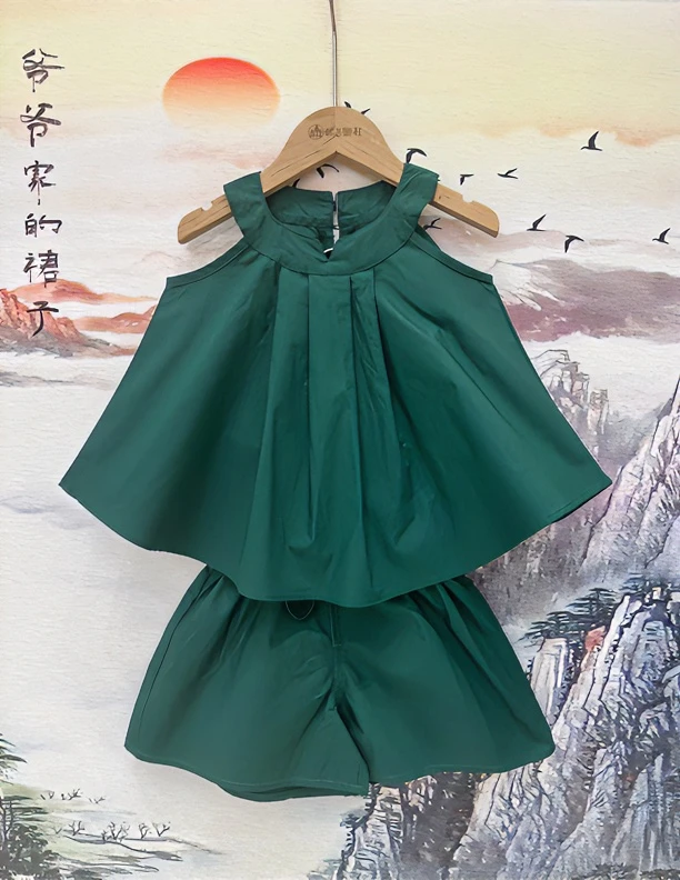 文艺复古裙裤套装【现货直播同价】