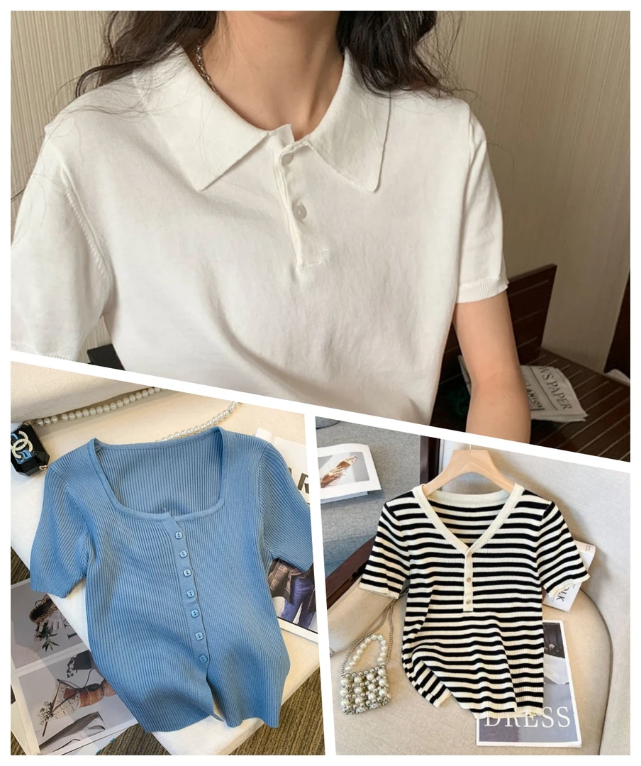 【E581-E590】女款设计感针织衫上衣时尚百搭显瘦洋气休闲上装