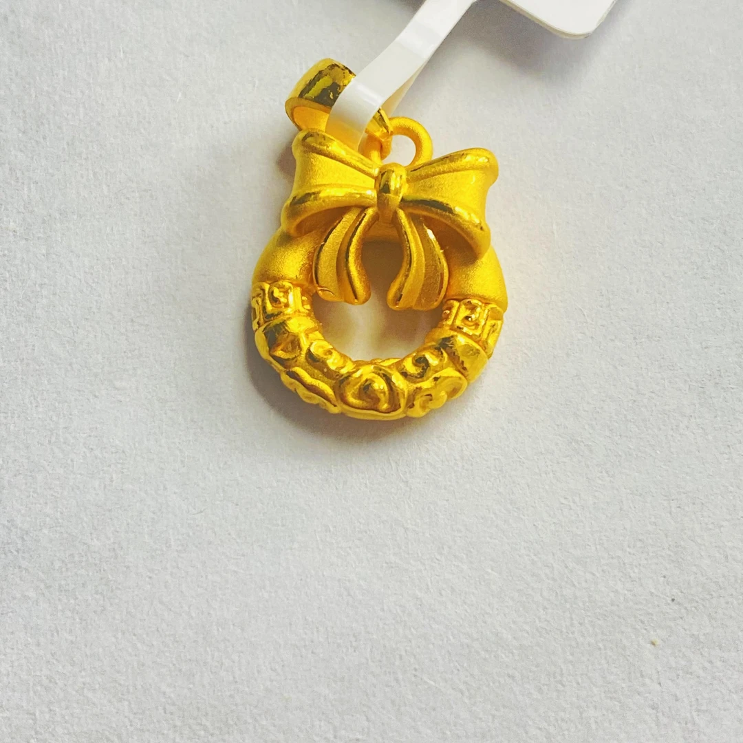 足金999  小蝴蝶结平安扣 1.67