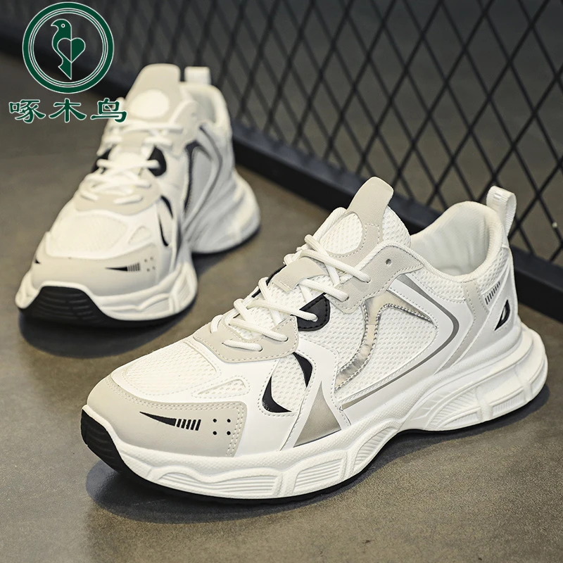 啄木鸟男鞋运动鞋男款2024新款春夏季节软底跑步鞋子体育生潮流爆