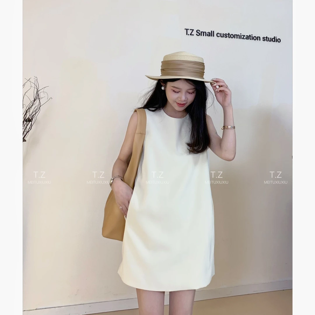 【婷子定制】~150小个子春款韩版简约背心连衣裙B702【短裙要穿裤子】