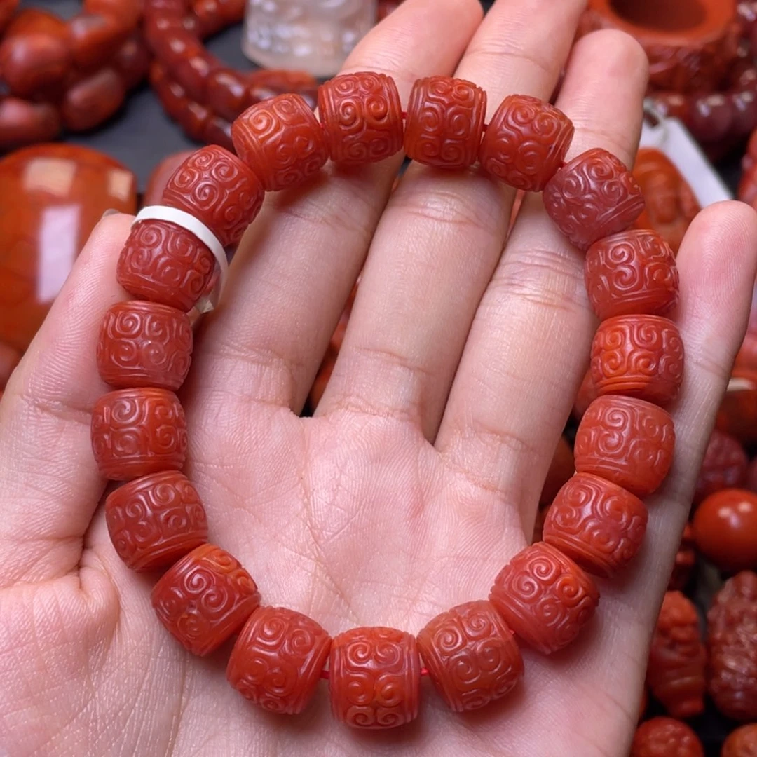 南红玛瑙其他未镶嵌y11mm保山直切回纹手串