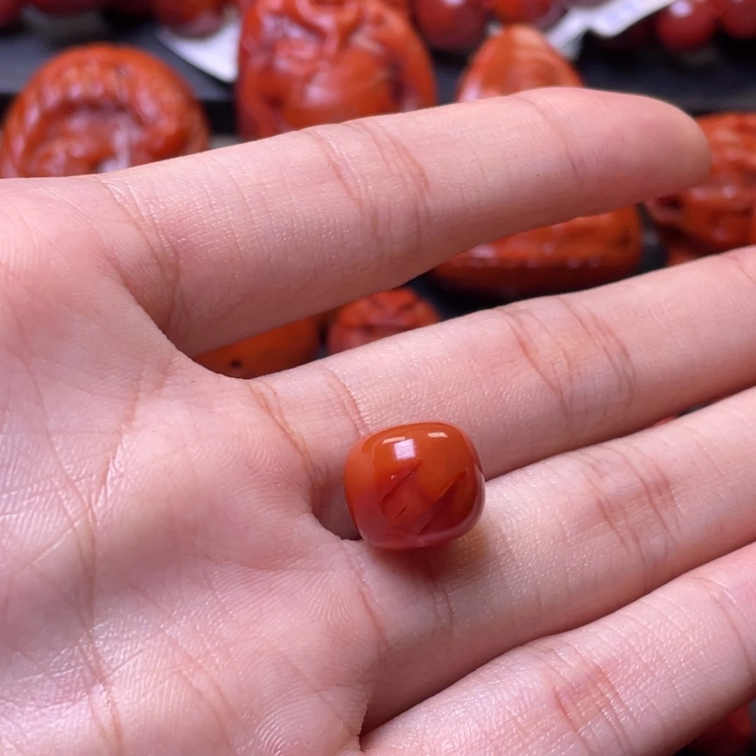 南红玛瑙其它未镶嵌果**爷y12mm瓦西柿子老型单珠