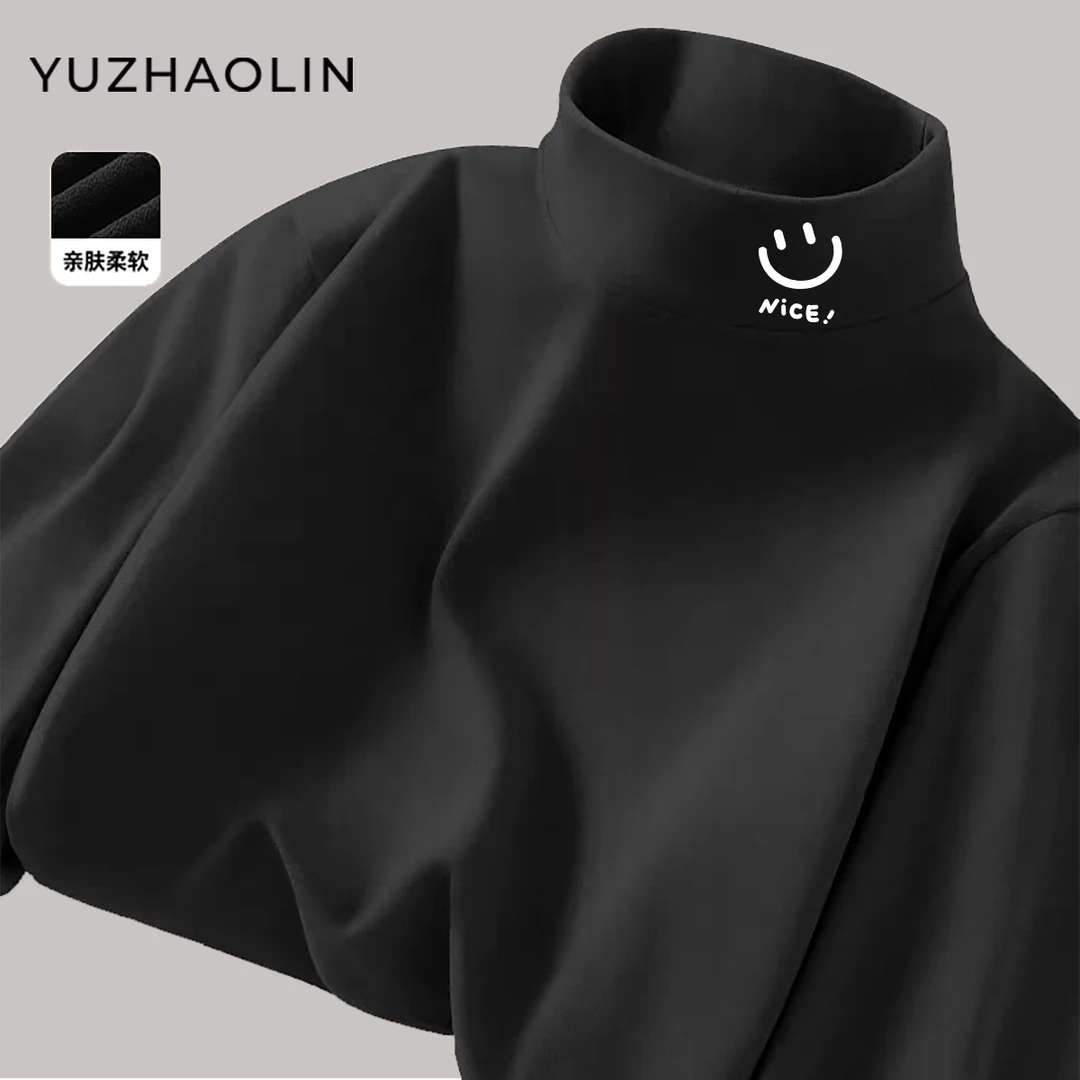 YUZHAOLIN/俞兆林寒冬德绒发热面料保暖男士日常内搭半高领打底衫