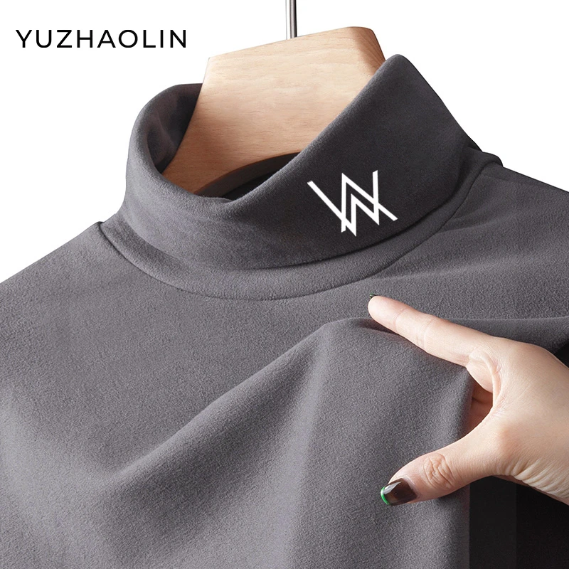 俞兆林德绒半高领打底男女同款2024新款加绒保暖纯色百搭休闲长袖