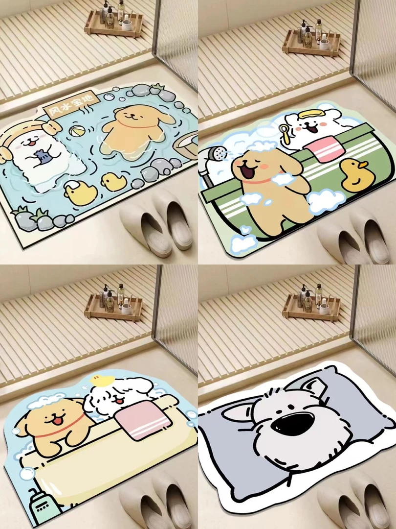 C01-C100卡通硅藻泥浴室卧室卫生间吸水防滑家用速干加厚家用垫子