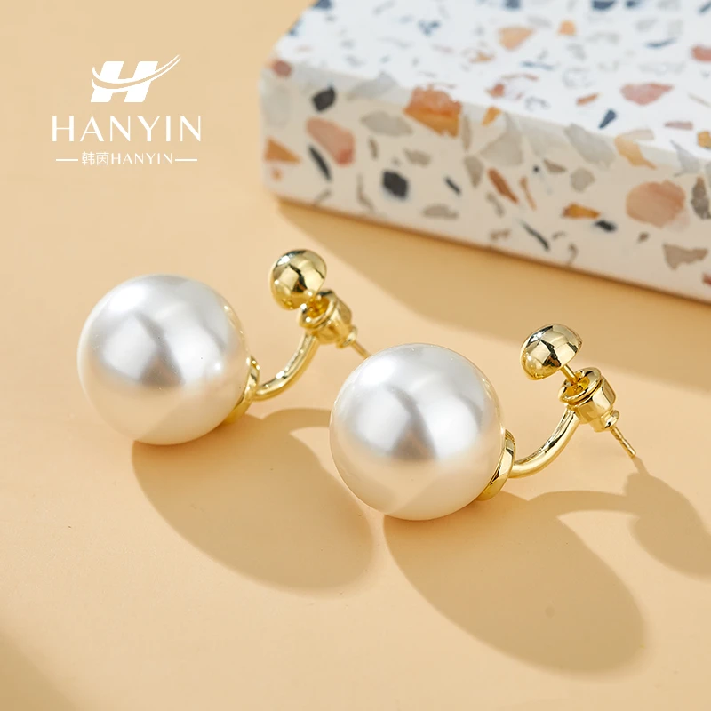 HANYIN/韩茵 铜合金仿珍珠耳饰 灯泡两戴简约气质珠珠耳钉优雅ins