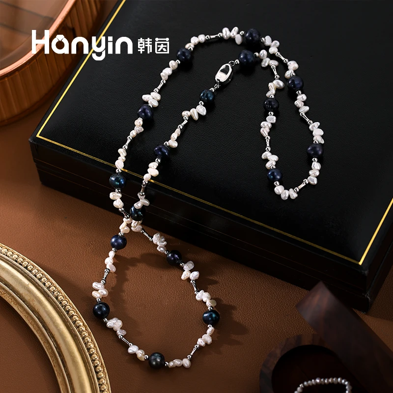 链子925银仿珍珠 大气优雅淡水巴洛克珠珠时尚长项链