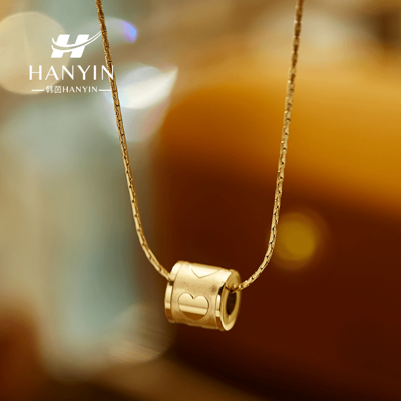 HANYIN/韩茵 钛钢项链 小众设计LOVE爱心蛮腰百搭项链轻奢简约ins