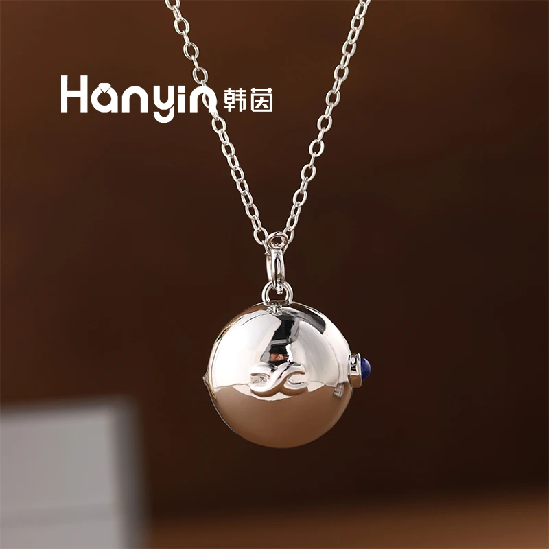 铜合金项链 车静媛同款不可打开球项链小众设计简约百搭毛衣链