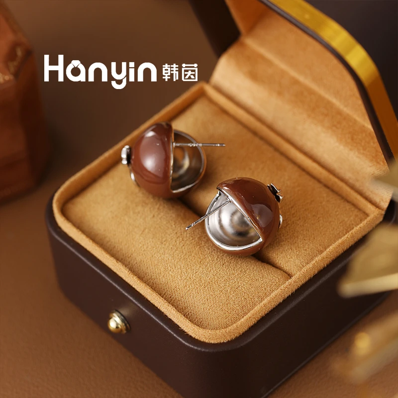 铜合金耳饰 925银针土星贪吃豆耳钉时尚气质百搭