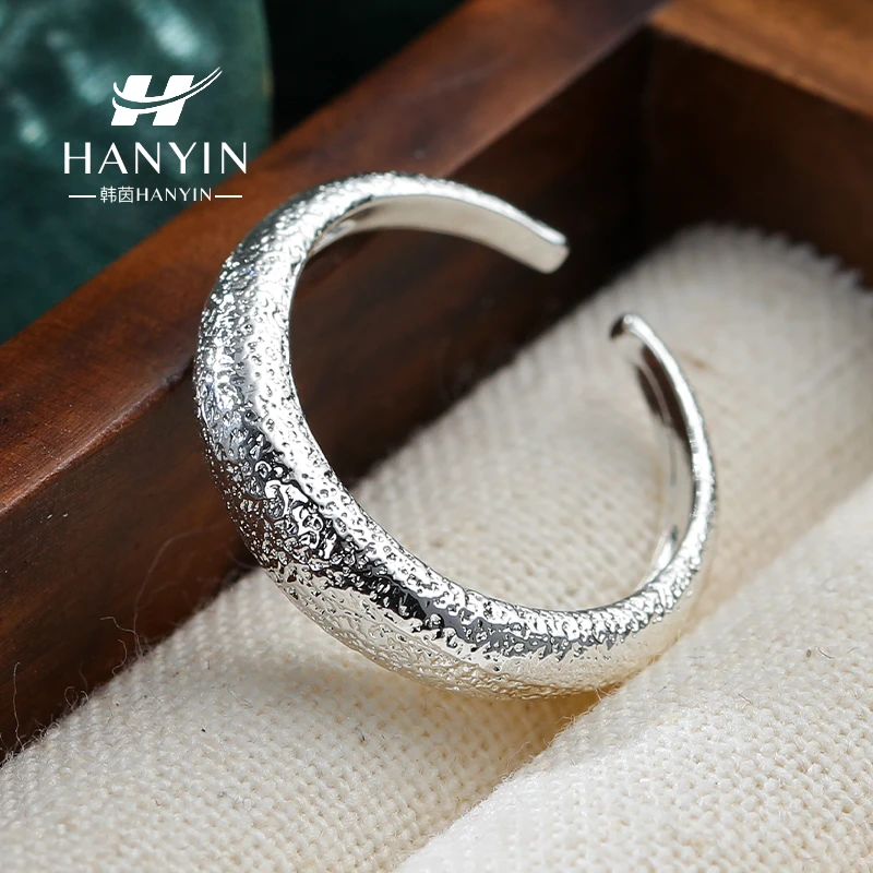 HANYIN/韩茵 铜合金戒指 极简冷淡风麻点工艺肌理感开口戒指ins女