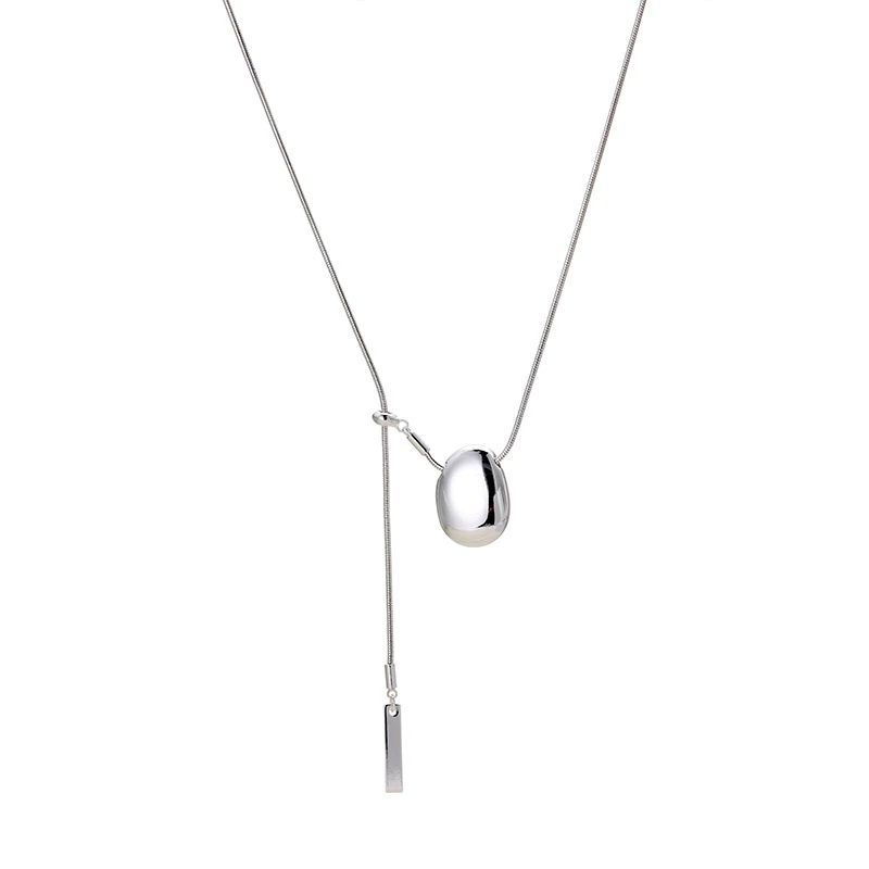 铜合金项链 异形豆豆项链女高级感轻奢小众百搭轻奢长款抽拉AAA