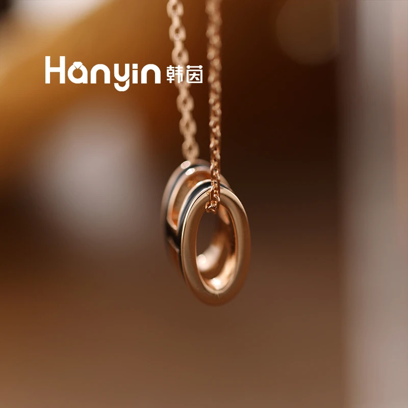 铜合金项链 时尚百搭气质光面大号立体H项链AAA