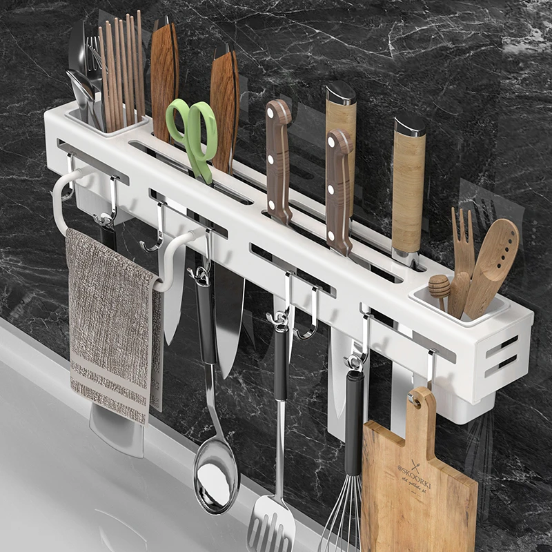 厨房一体多功能刀具置物架免打孔菜刀架收纳架筷笼架筷子筒壁挂式