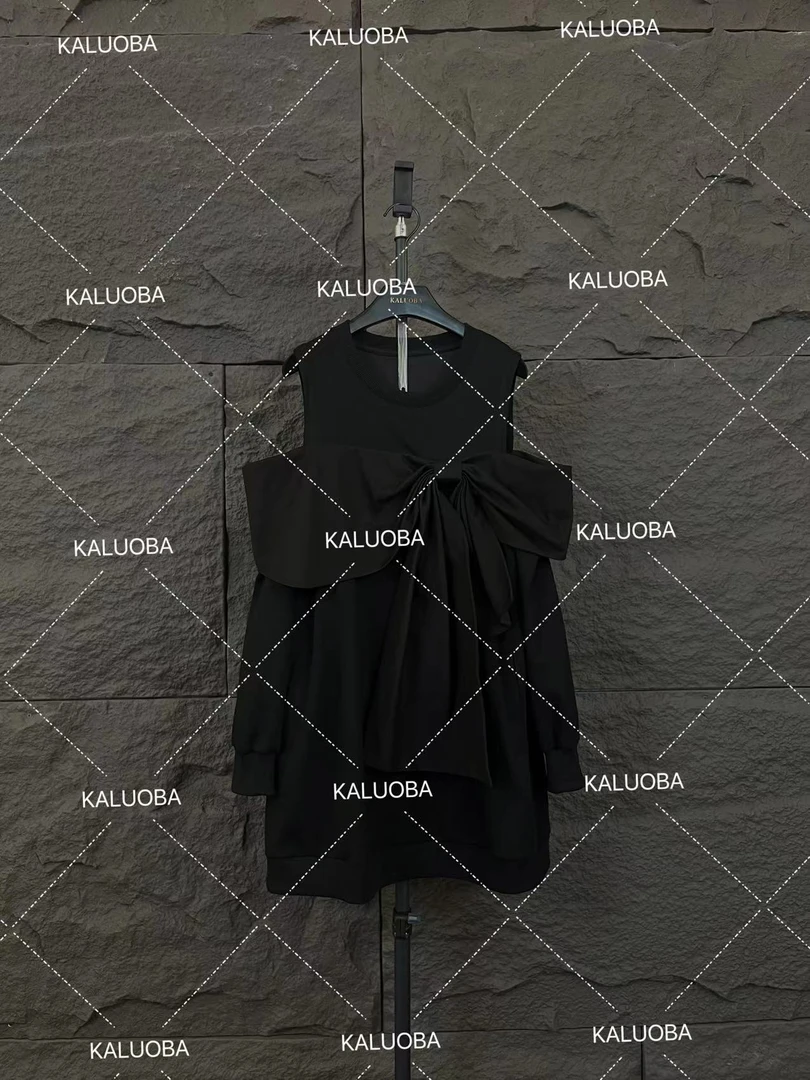 【原创设计师款女装】2024新款时尚露肩蝴蝶结显瘦大码连衣裙5715