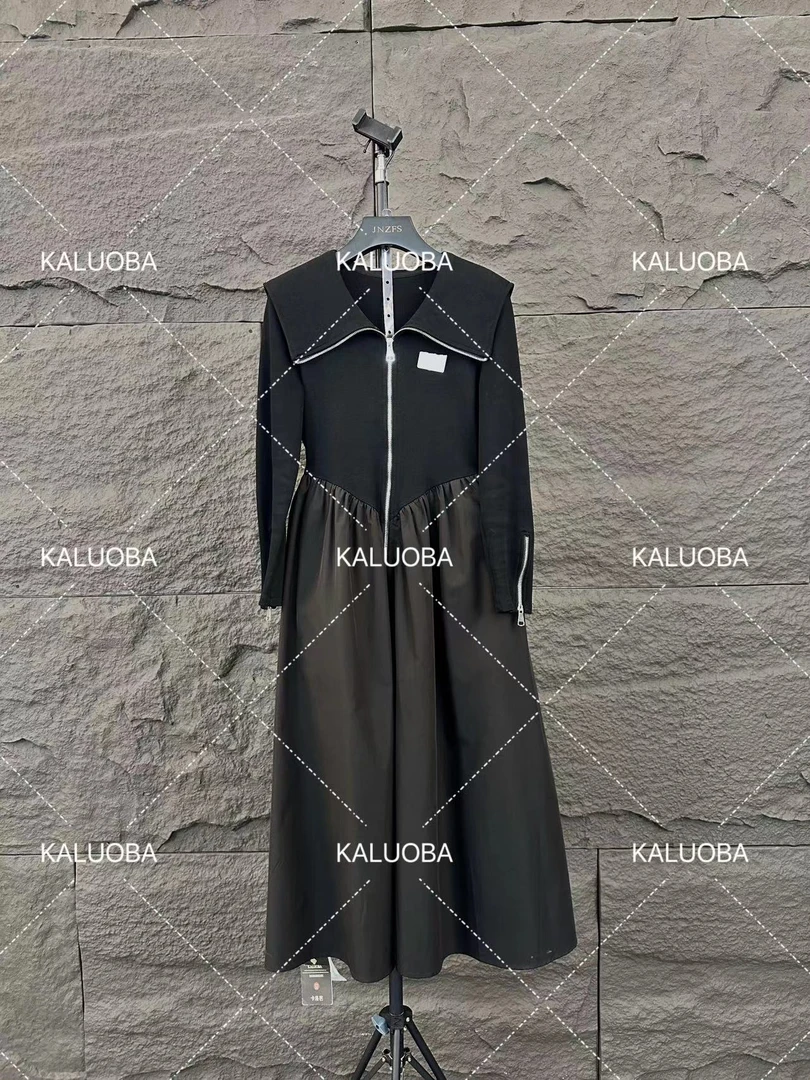 【原创设计师款女装】早秋新款长袖轻奢大码定制连衣裙3858#