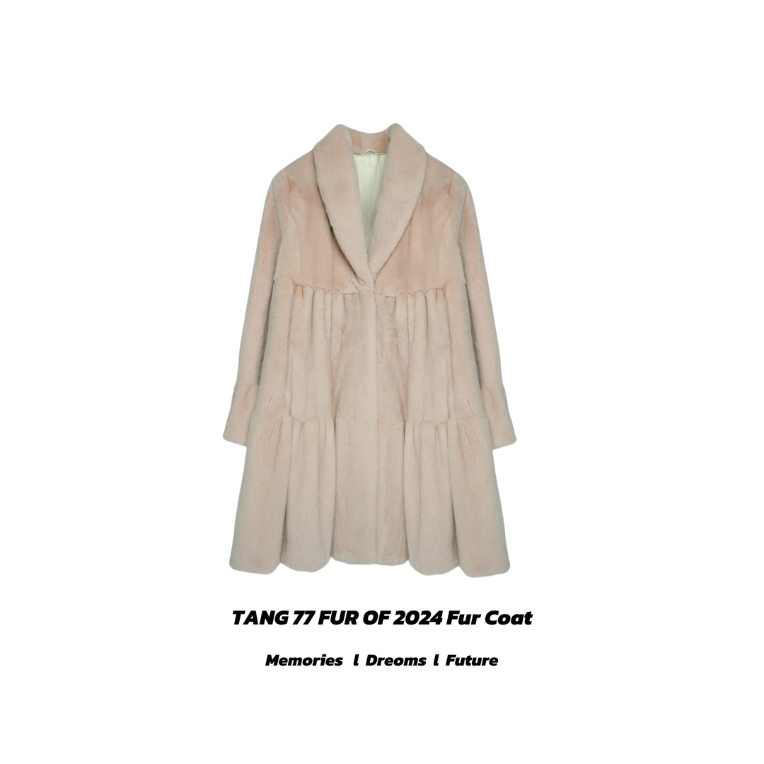 唐柒柒 7 FUR 晨雾庄园 时尚整貂女士天鹅绒紫标冬季母貂轻奢长款