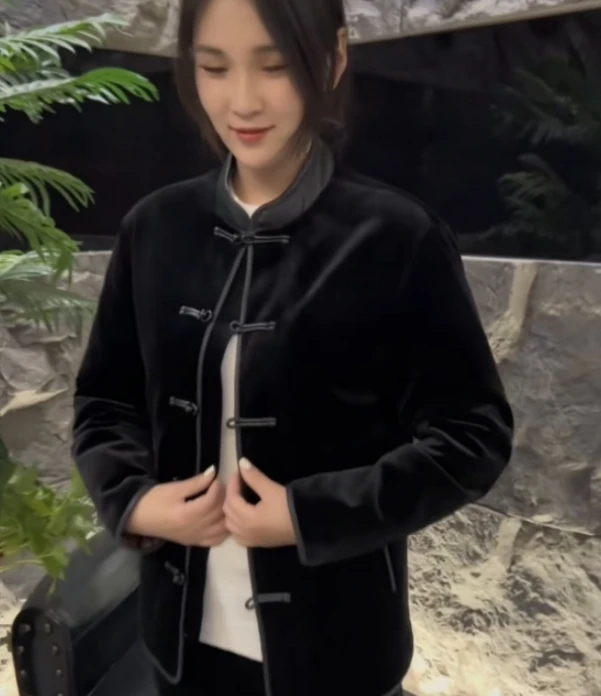 【黑水路专属】264007 148男士新款时尚休闲唐装加厚外套