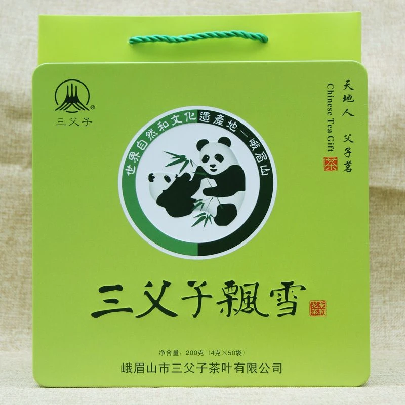 2025年新茶峨眉山三父子飘雪特级茉莉花茶叶200g(4gX50袋)礼盒装