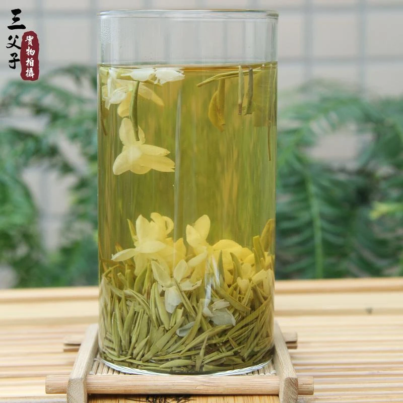 三父子2025年新茶峨眉山特级浓香茉莉花茶金竹兰雪花茶250克芽头