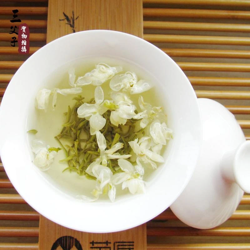 2025年新茶四川峨眉山茶三父子飘雪特级类珍浓香茉莉花茶叶100g