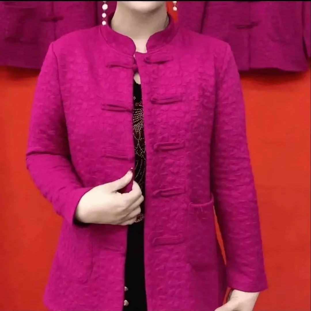 复古盘扣新中式立领妈妈装