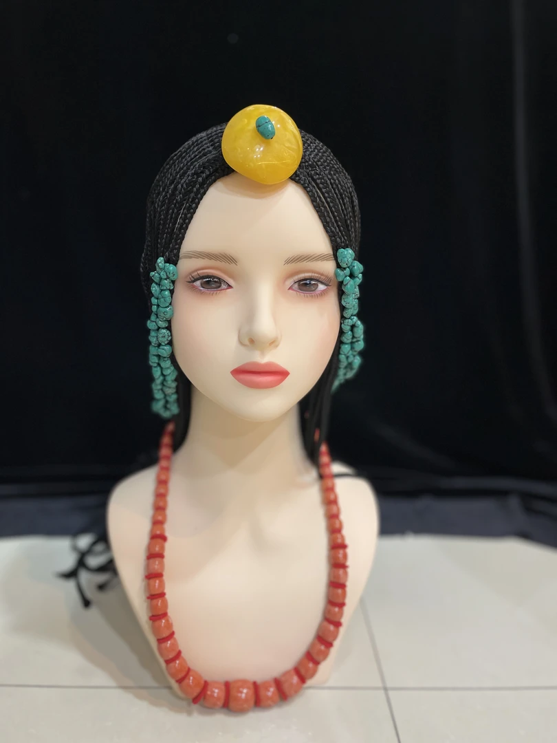 藏族一体式假发藏辫发辫子黑色假发西藏藏式藏服头饰发饰写真旅拍