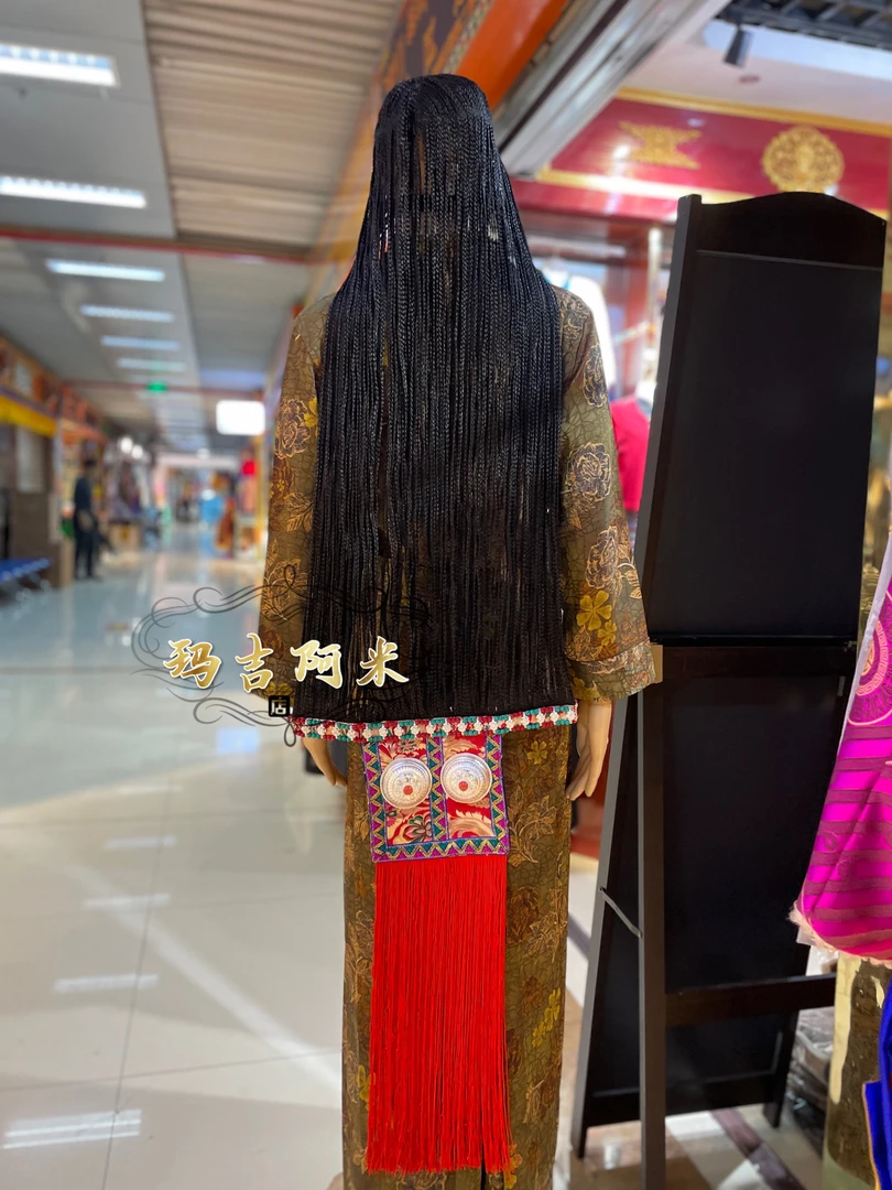 藏族一体式假发藏辫发辫子黑色假发西藏藏式藏服头饰发饰邮政