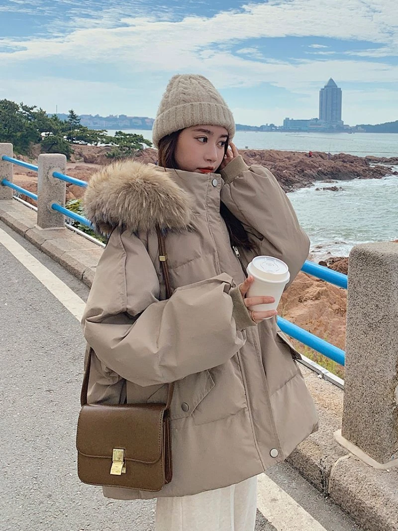 波司澄羽绒服女年新款冬季韩版宽松学生加绒加厚保暖大毛领外套女