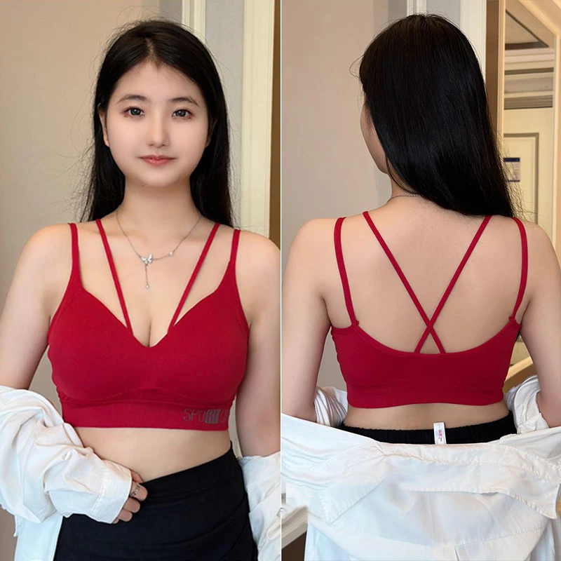 大码女装高弹力交叉吊带打底背心100-220斤胖妹妹内搭秋冬新款EP