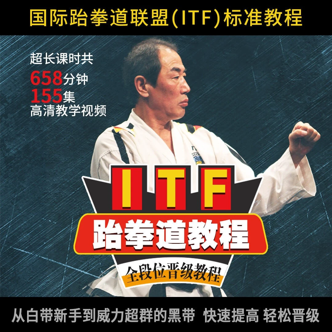 ITF跆拳道教程 国跆盟全段位从新手初学入门到实战精通格斗搏击武