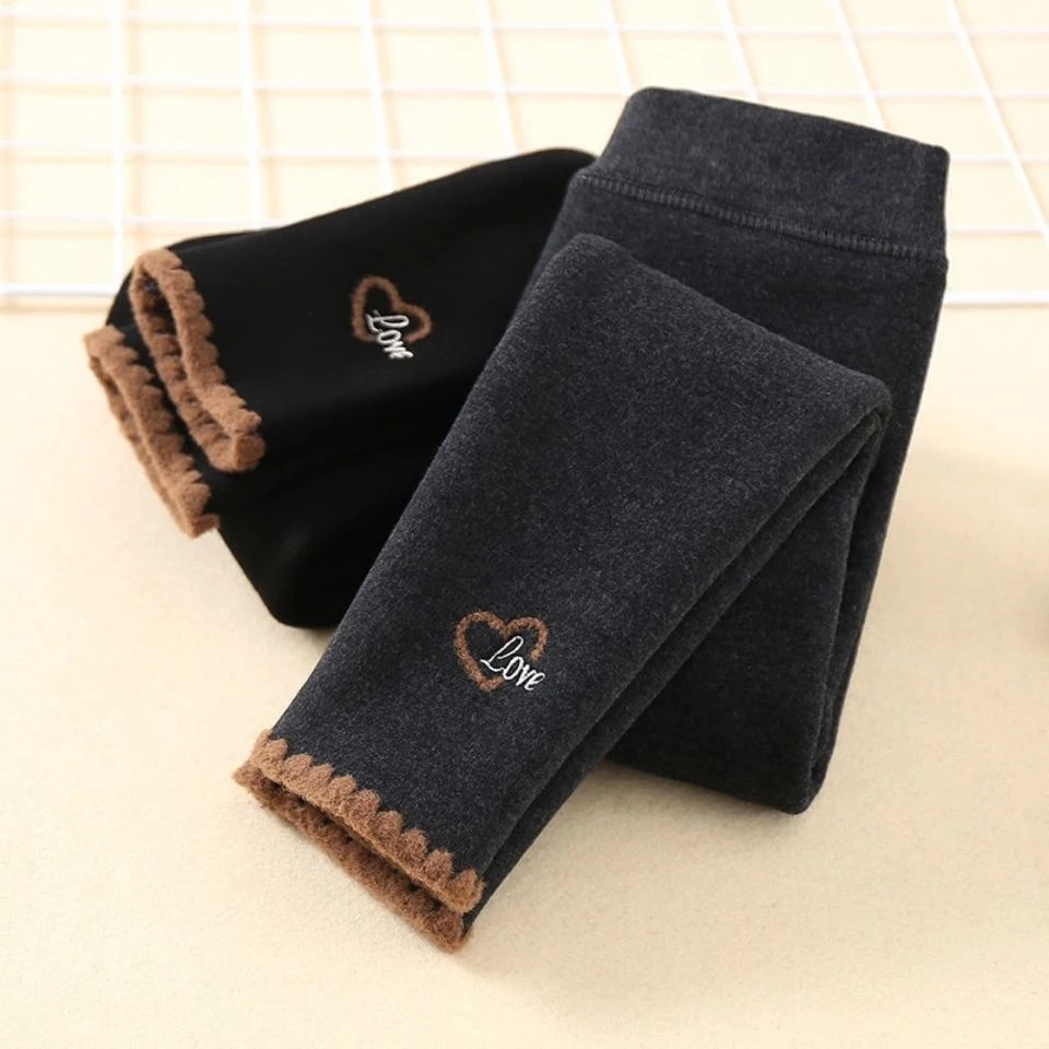 女童一体绒打底裤加绒秋冬新款洋气儿童一体绒加厚外穿冬季女孩