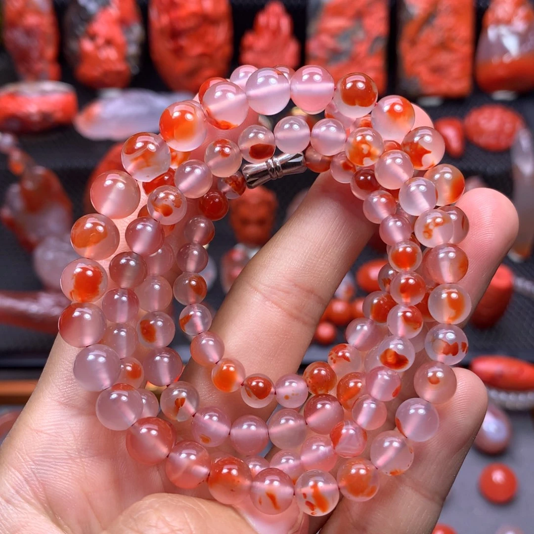 南红玛瑙1未镶嵌干掌冰飘塔珠