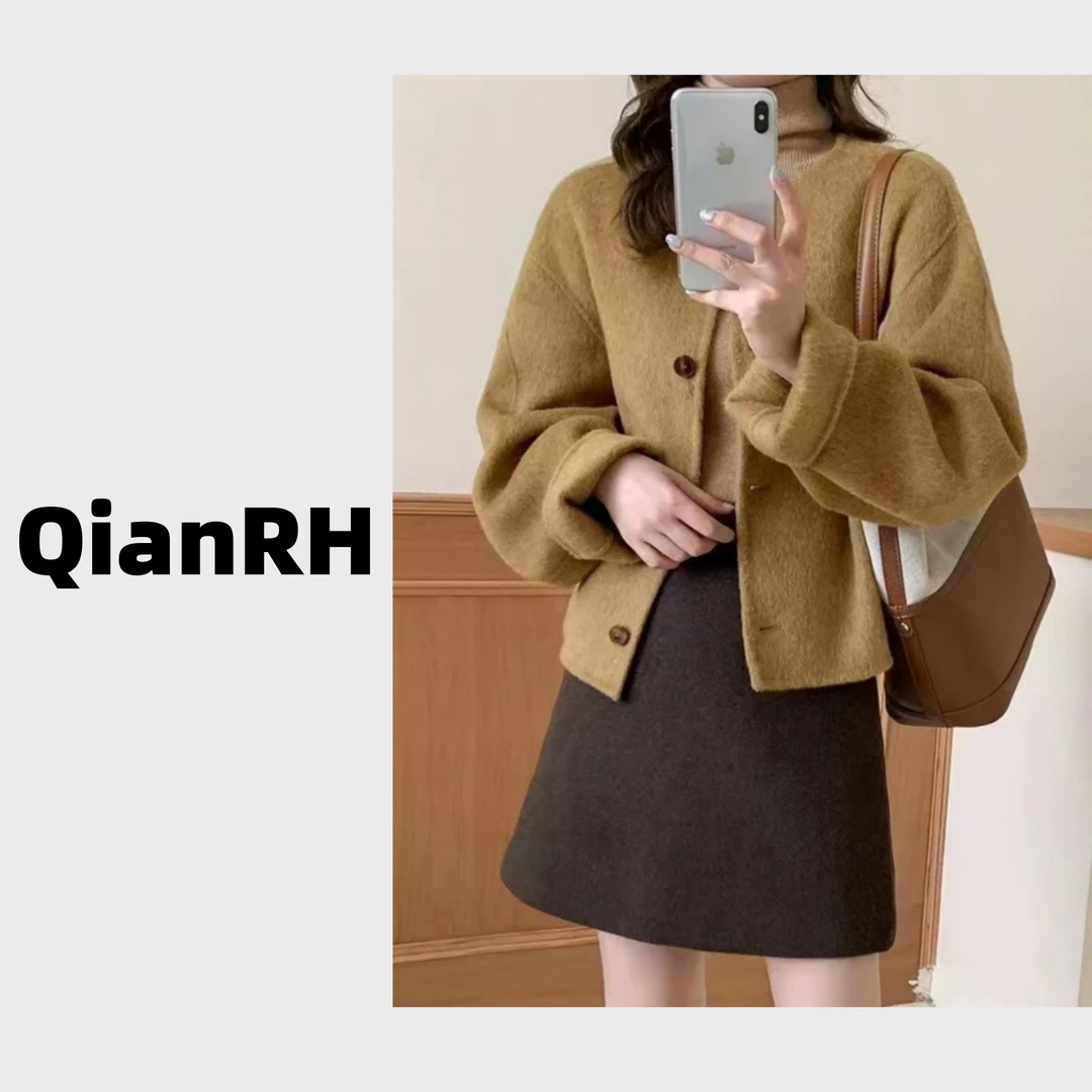 QianRH-9587小香风秋冬新款韩系短款氛围感外套
