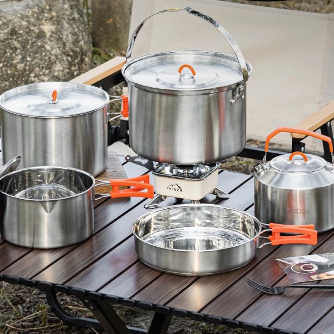 户外304套锅露营自家必备