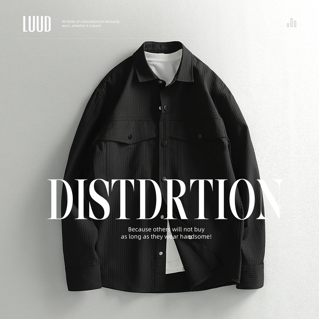 春新款韩版休闲免烫玉米格纹男衬衣外套复古百搭青年翻领长袖衬衫