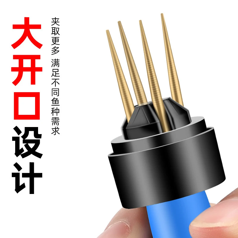 新款挂红虫上饵器皮筋蚯蚓活饵夹子红虫捆绑器带皮筋铜头红虫夹