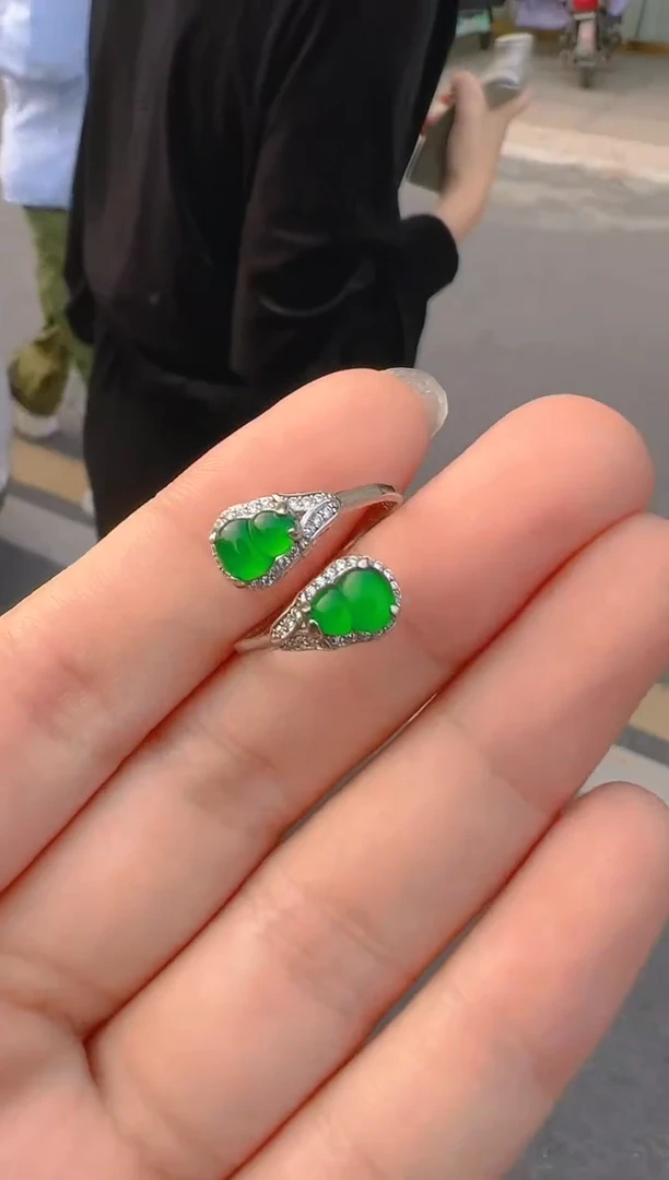 【闪购商品】翡翠戒指银S925镶嵌2 多样性发货
