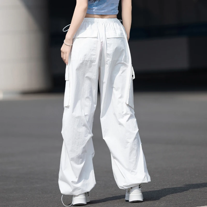 小众炸街高级感女装白色裤子女款爆款2025新款夏季工装裤休闲阔腿