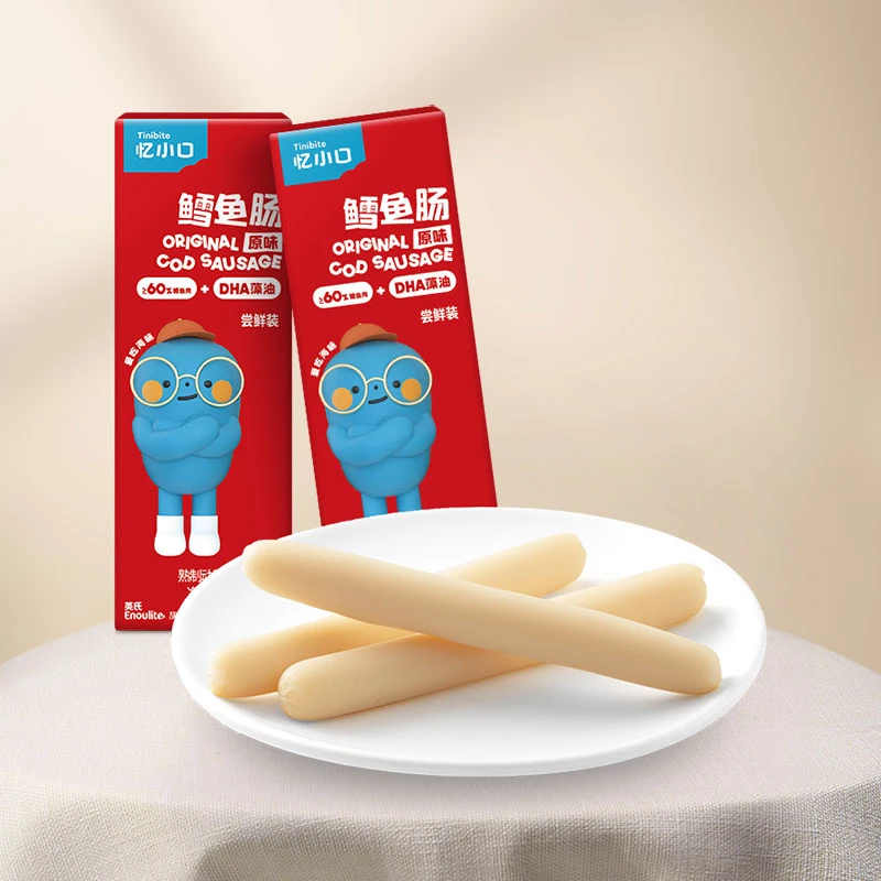 忆小口儿童鳕鱼肠DHA海味零食60%真鳕鱼尝鲜装30g/盒